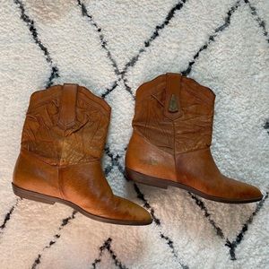 Tan Leather Cowboy Boots